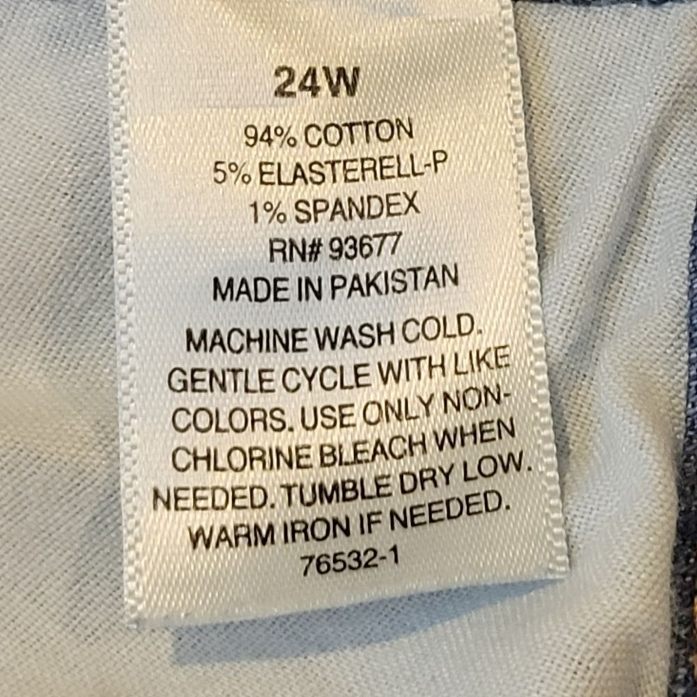 Ana New Apparel High-Waist Straight Leg Blue Jeans Size 24W - Picture 6 of 6